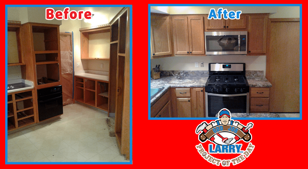 before and after handyman kitchen remodel