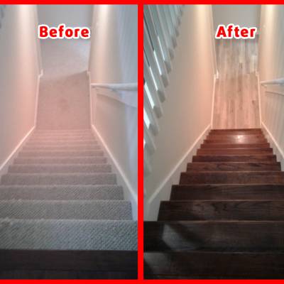 The Finished Hardwood Stair Installation