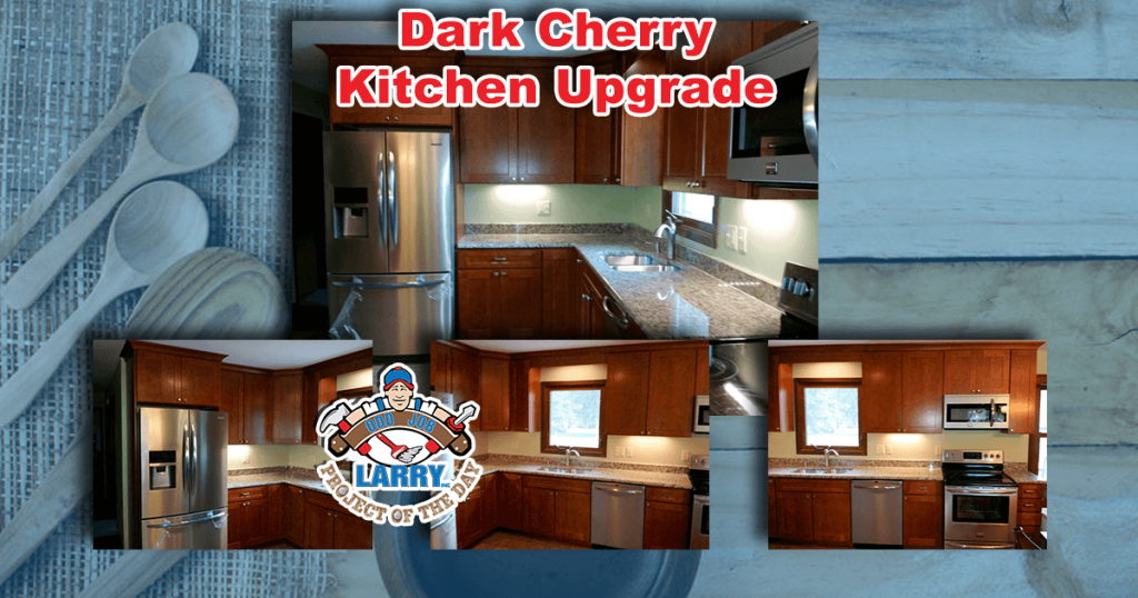 handyman dark cherry cabinet kitchen upgrade