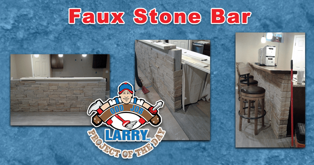 handyman faux stone bar installation gurnee