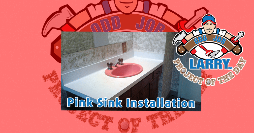handyman pink sink bathroom installation