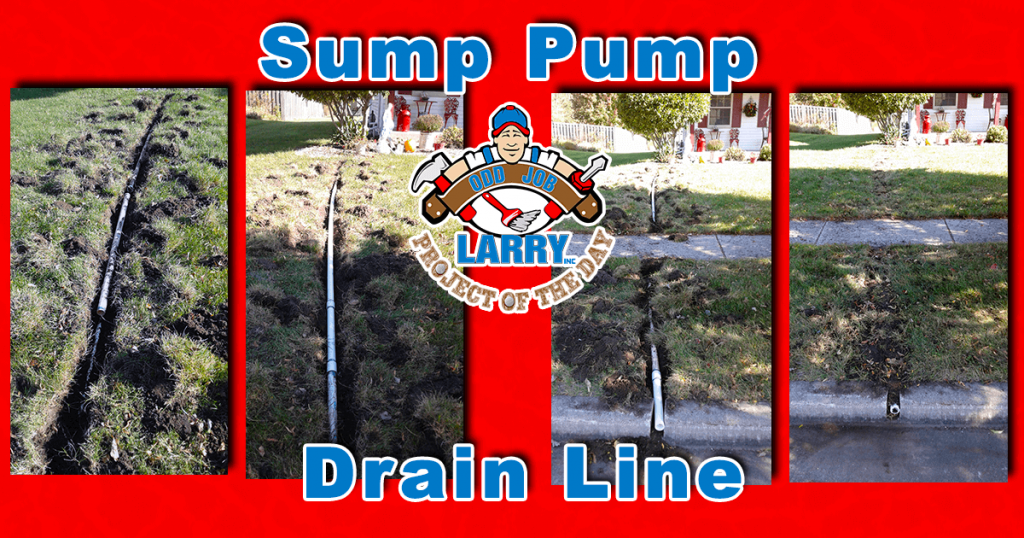 handyman burying sump pump drain line